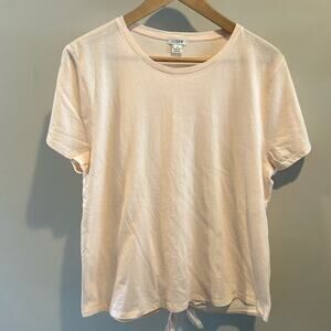 J. Crew XL Pink Open Back Knotted Short Sleeve Tee